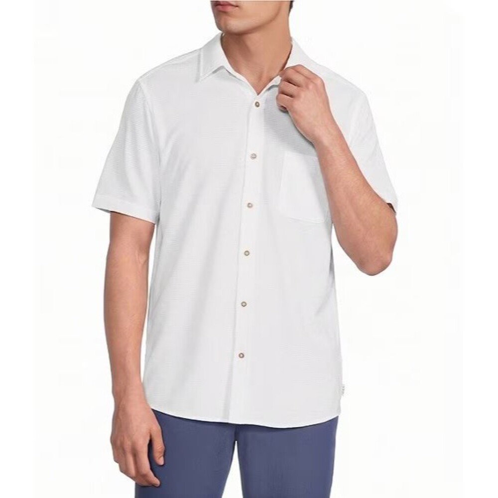 ROWM Men's Performance Textured Camp Shirt White Size 4XB NWT